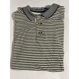 Vintage Cutter & Buck Polo Shirt Mens Size Large Black/white Striped Cotton